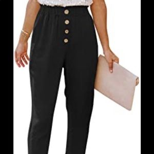 NWT NiMin High-rise paperbag waist black pants size m
